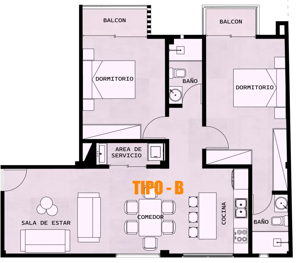 Plano de Torre Río Vida - 2B